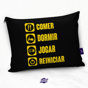 Almofada Comer, Dormir, Jogar, Reiniciar