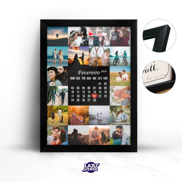 Quadro Com Fotos e Calendário