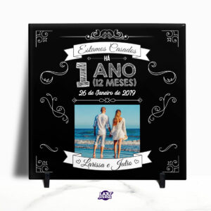 Azulejo 1 Ano de Casados Com Foto