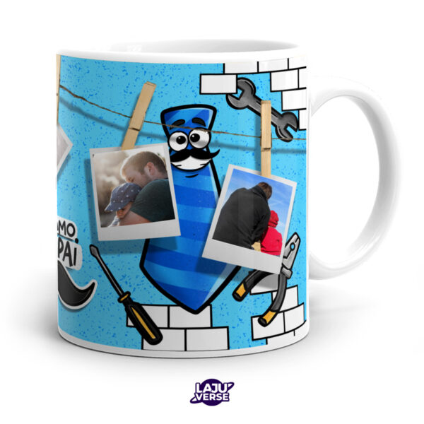 Caneca Pai de Coração Com Fotos