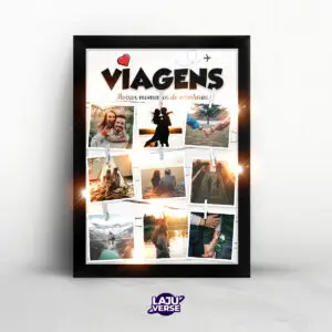 Porta Retrato Led Preto Viagens