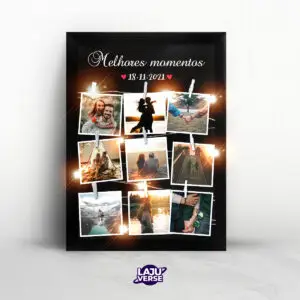 Porta Retrato Led Preto Melhores Momentos