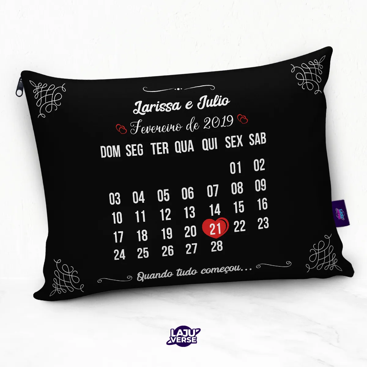 Almofada Decorativa Calendário Com Nomes