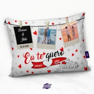 Almofada Branca Eu Te Quero Mais Que Tudo
